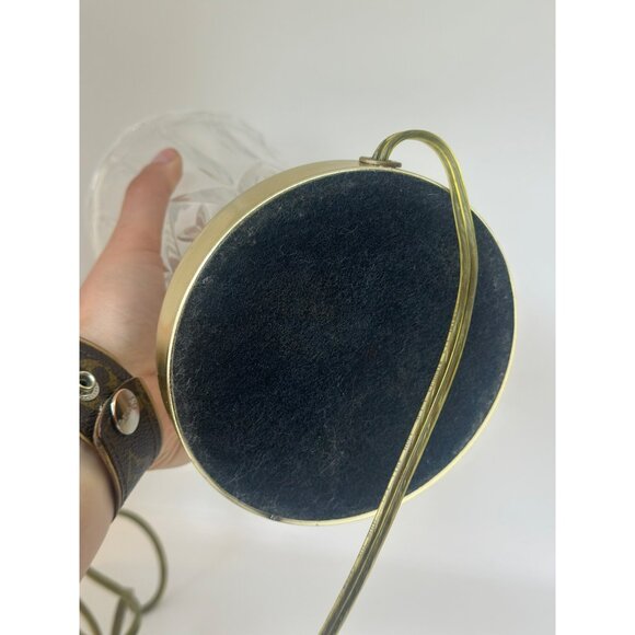 Vintage 1980s Heyco 8.25" Diamond Cut Glass Lamp Clear & Gold Retro Table Decor - Picture 5 of 8